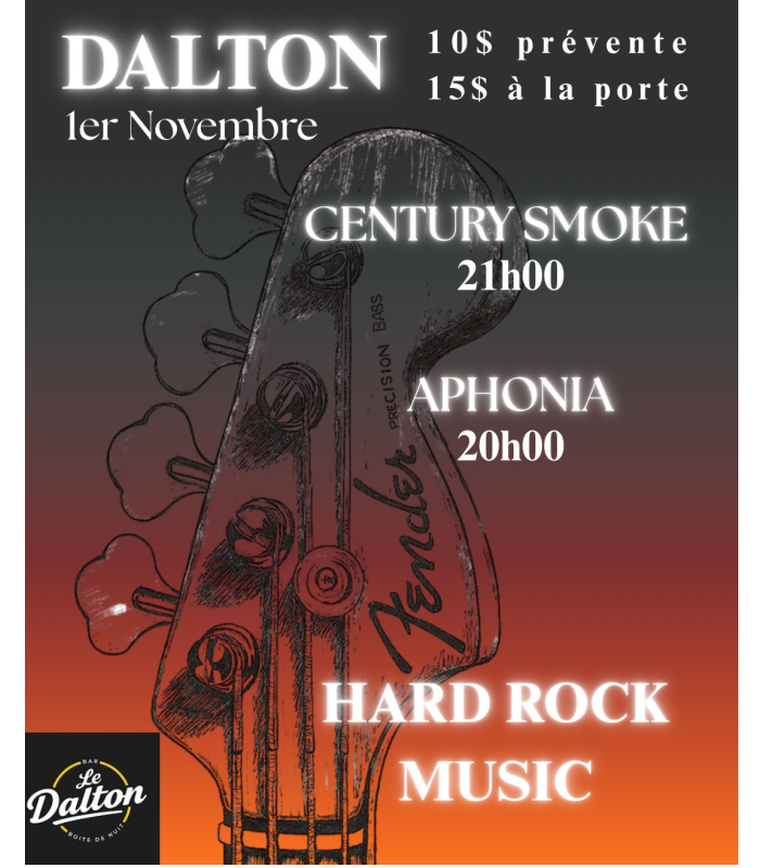 Century Smoke & Aphonia | 1 novembre